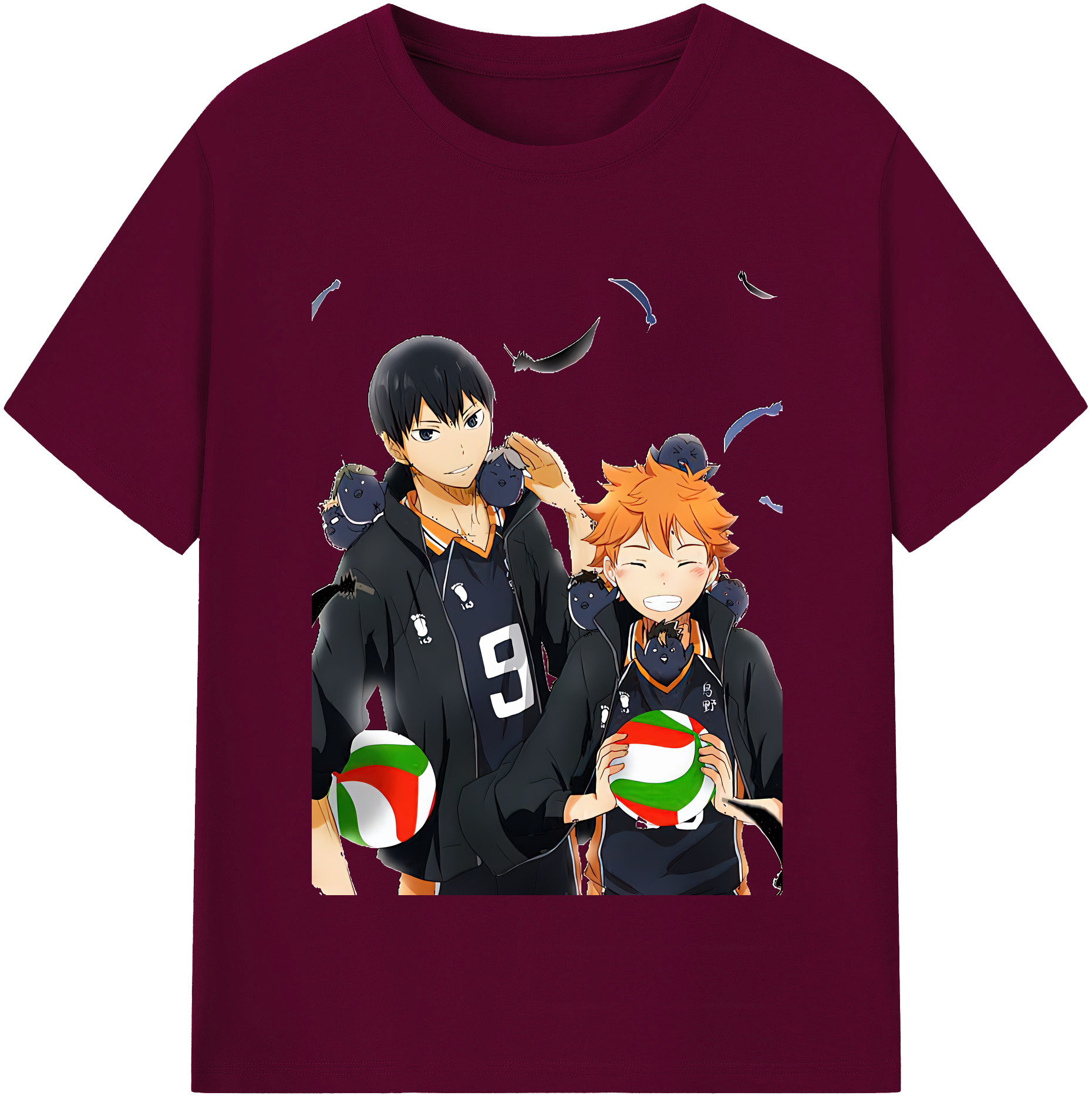 （画像用） ハイキュー!! Haikyu!! レディースカジュアルプリントTシャツ（綿100％）